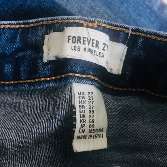 Forever 21 High Waist Raw Hem Floral Embroidered Skinny Jeans - Picture 7 of 8